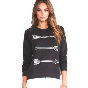 Zoe Karssen Washed Black Graphic Arrow Sweatshirt